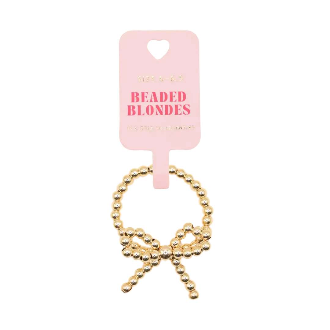 Beaded Blondes - Gold Bow Ring - KC Outfitter