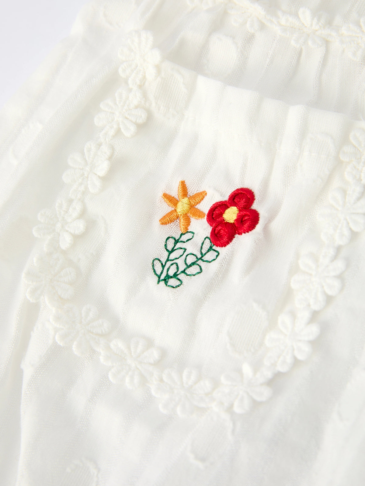 Floral Embroidery Baby Romper - KC Outfitter