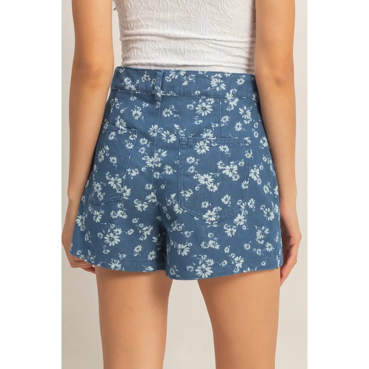Denim Floral Skort - KC Outfitter