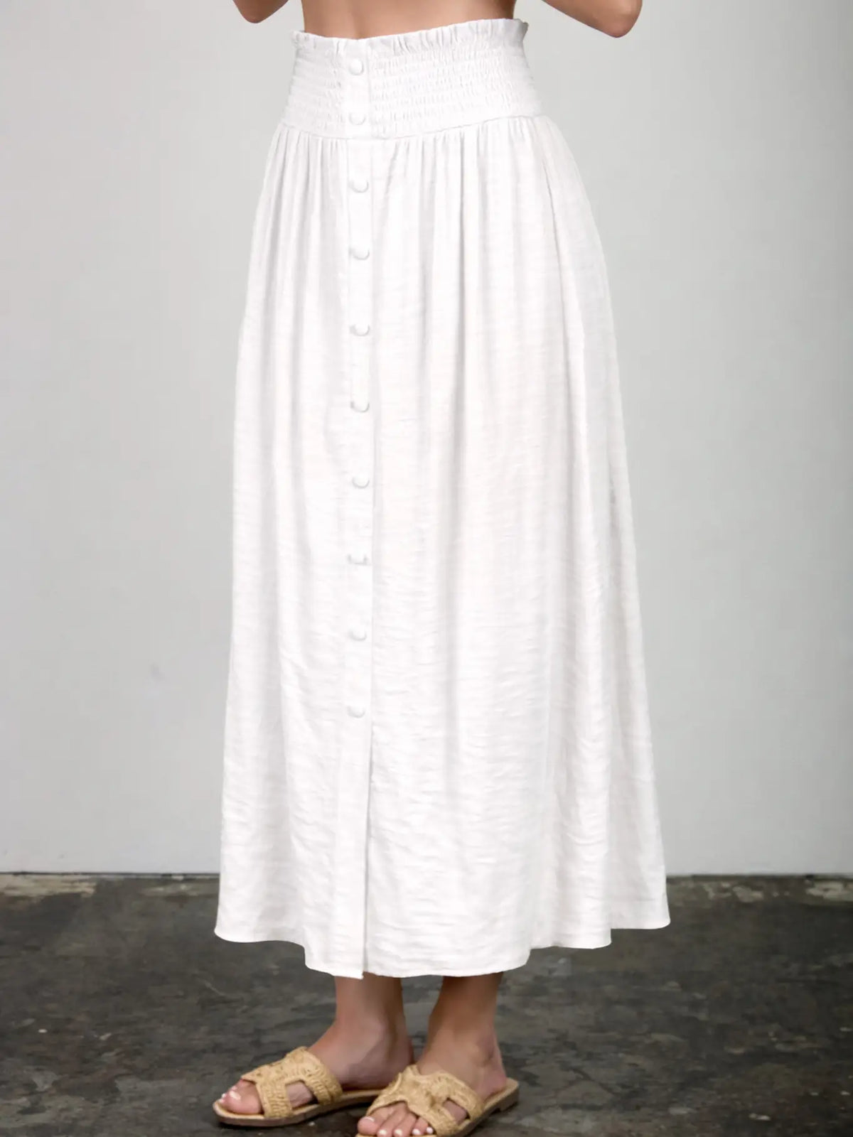 Textured White Skirt - KC Outfitter