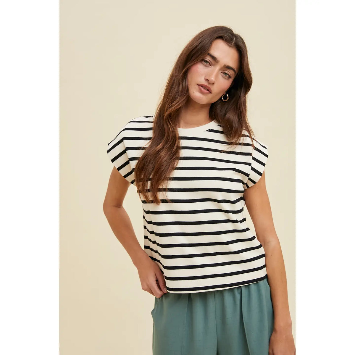 Ellis Striped Short Sleeve Top