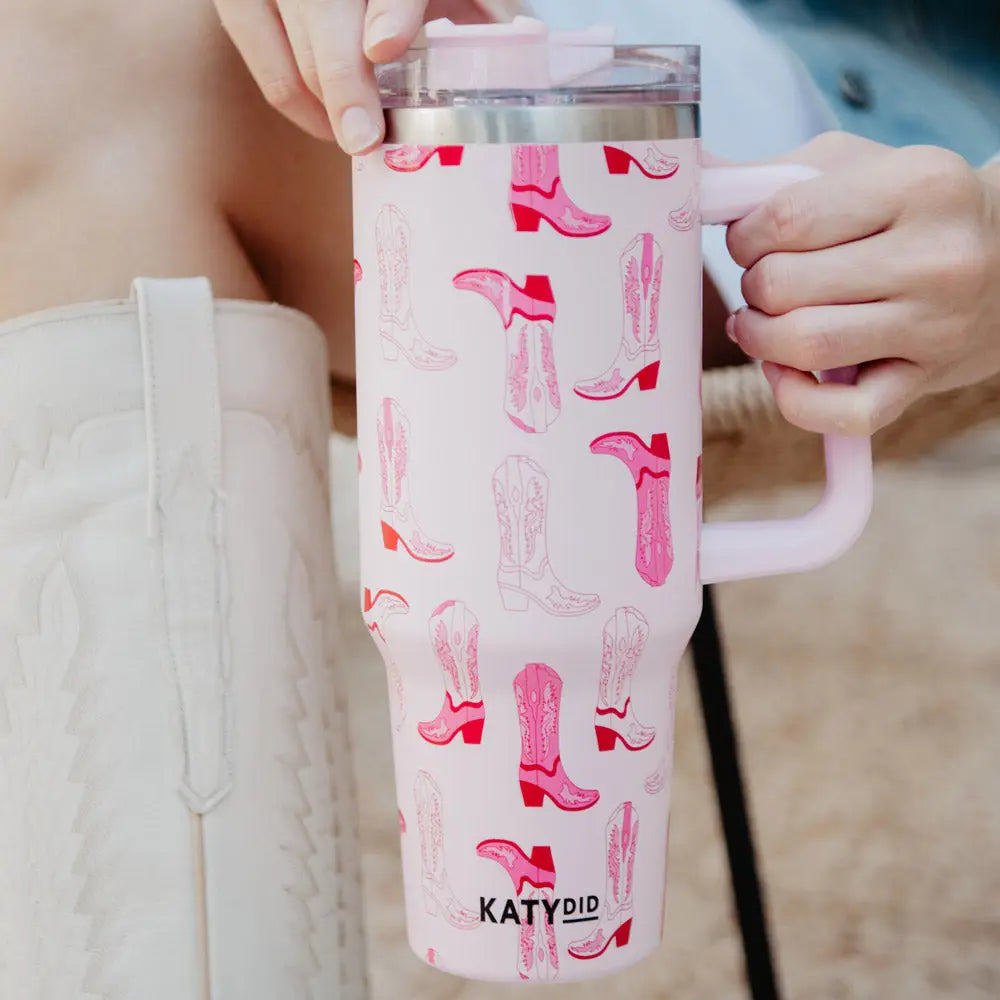 Pink Boot Tumbler
