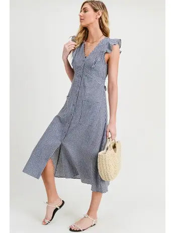 Reese Ruffled Button Down Dress