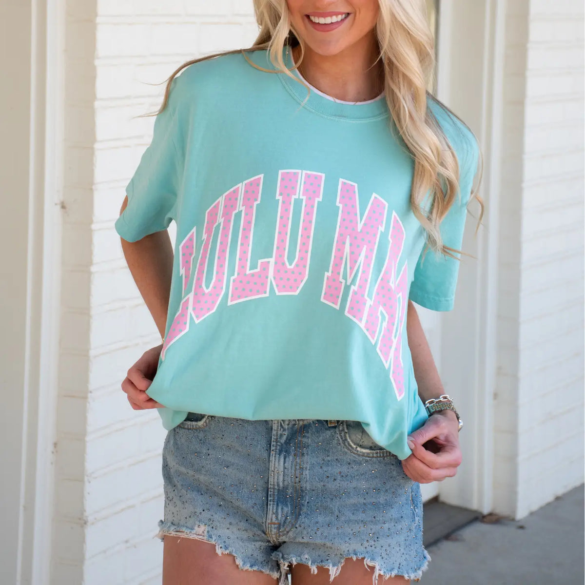Lulu Mac - Polka Dot Print t-shirt, mint