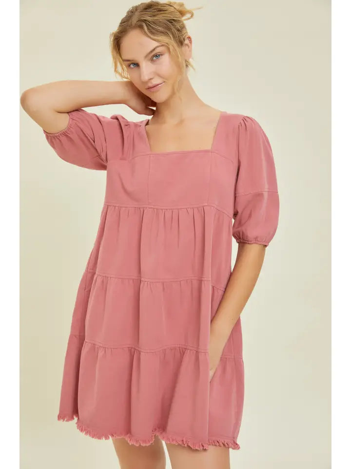 Samanth Square Neck Dress - KC Outfitter