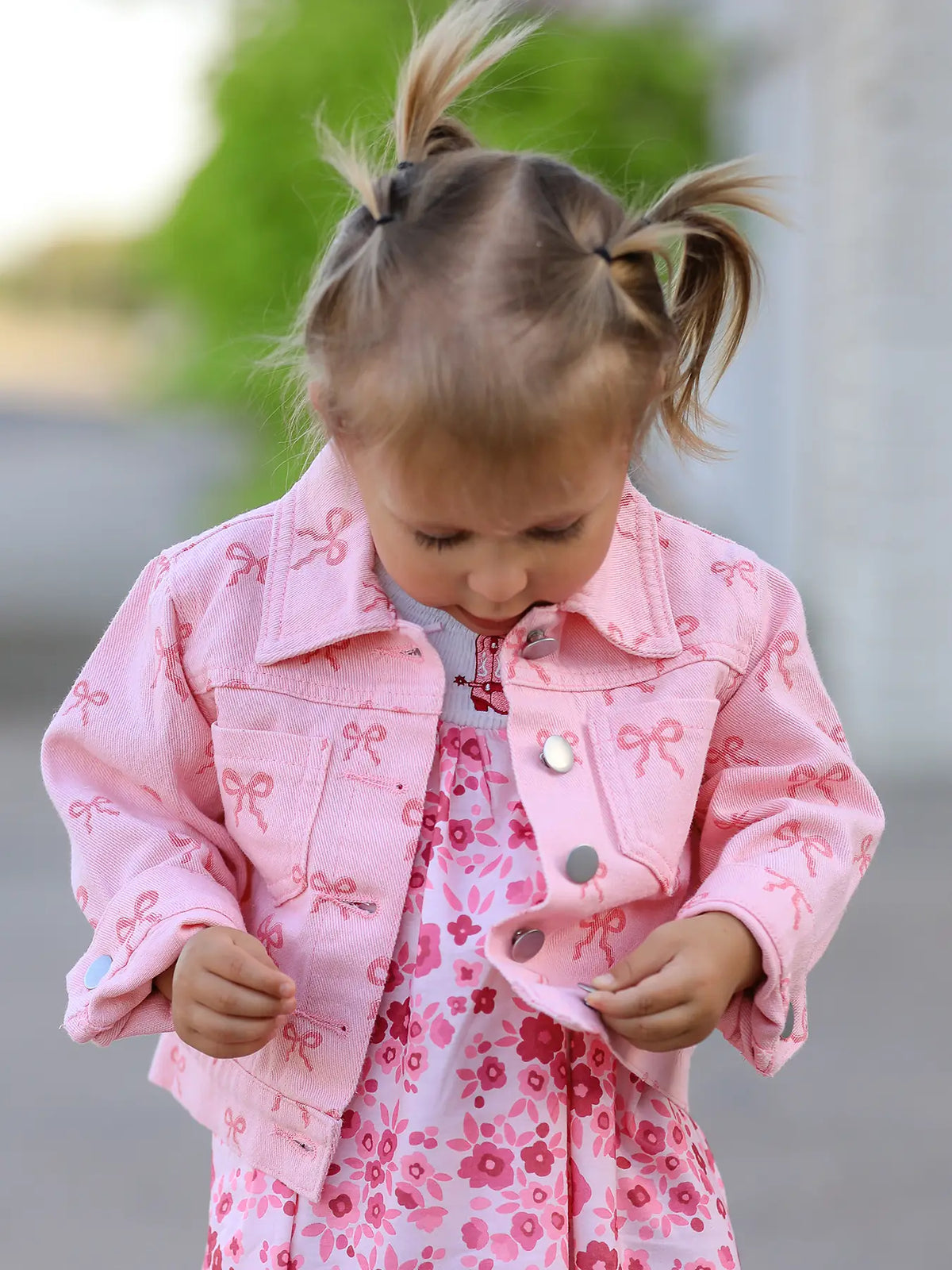 Girls Bow Denim Jacket