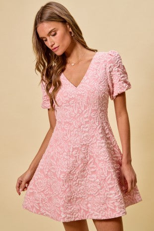 Olivia Floral Jacquard Print Dress