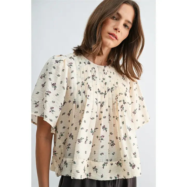 Floral Pinktuck Blouse