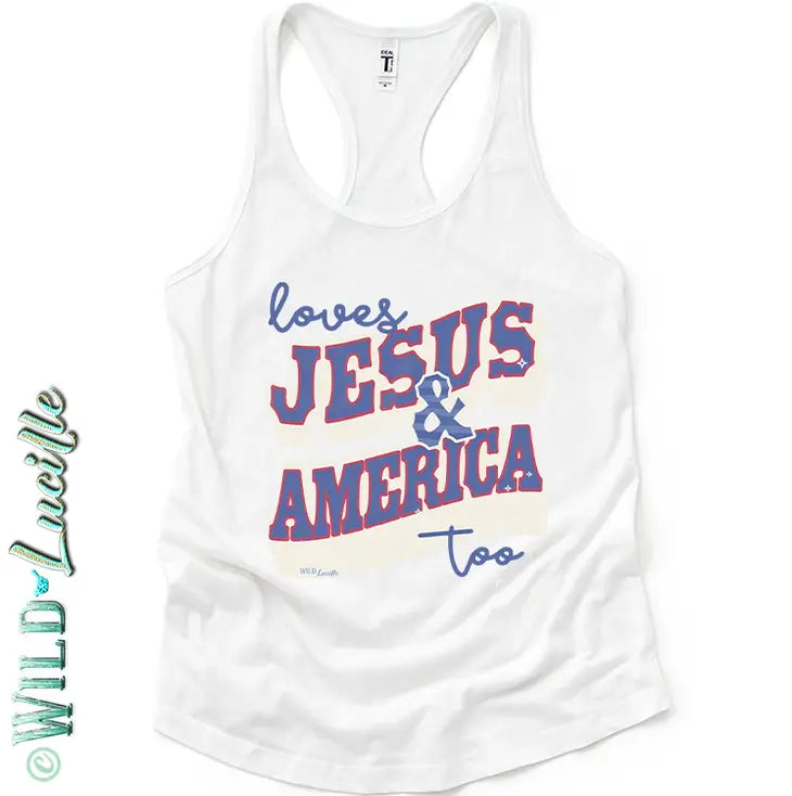 Loves Jesus and America Tank - KC Outfitter