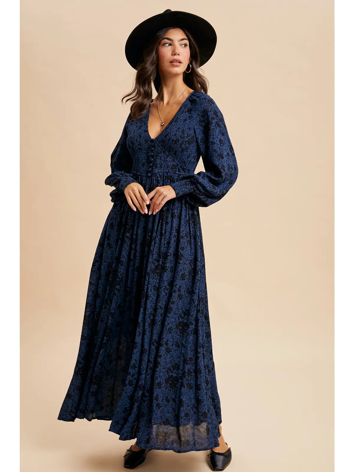 Shay Smocked Floral Maxi