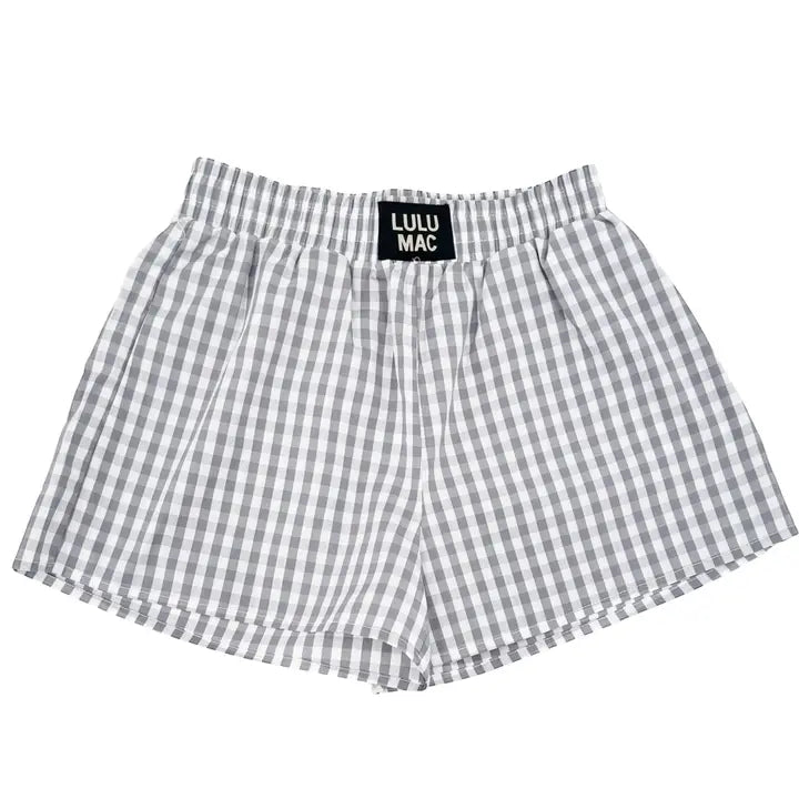 LuLu Mac - Gray Gingham Boxers