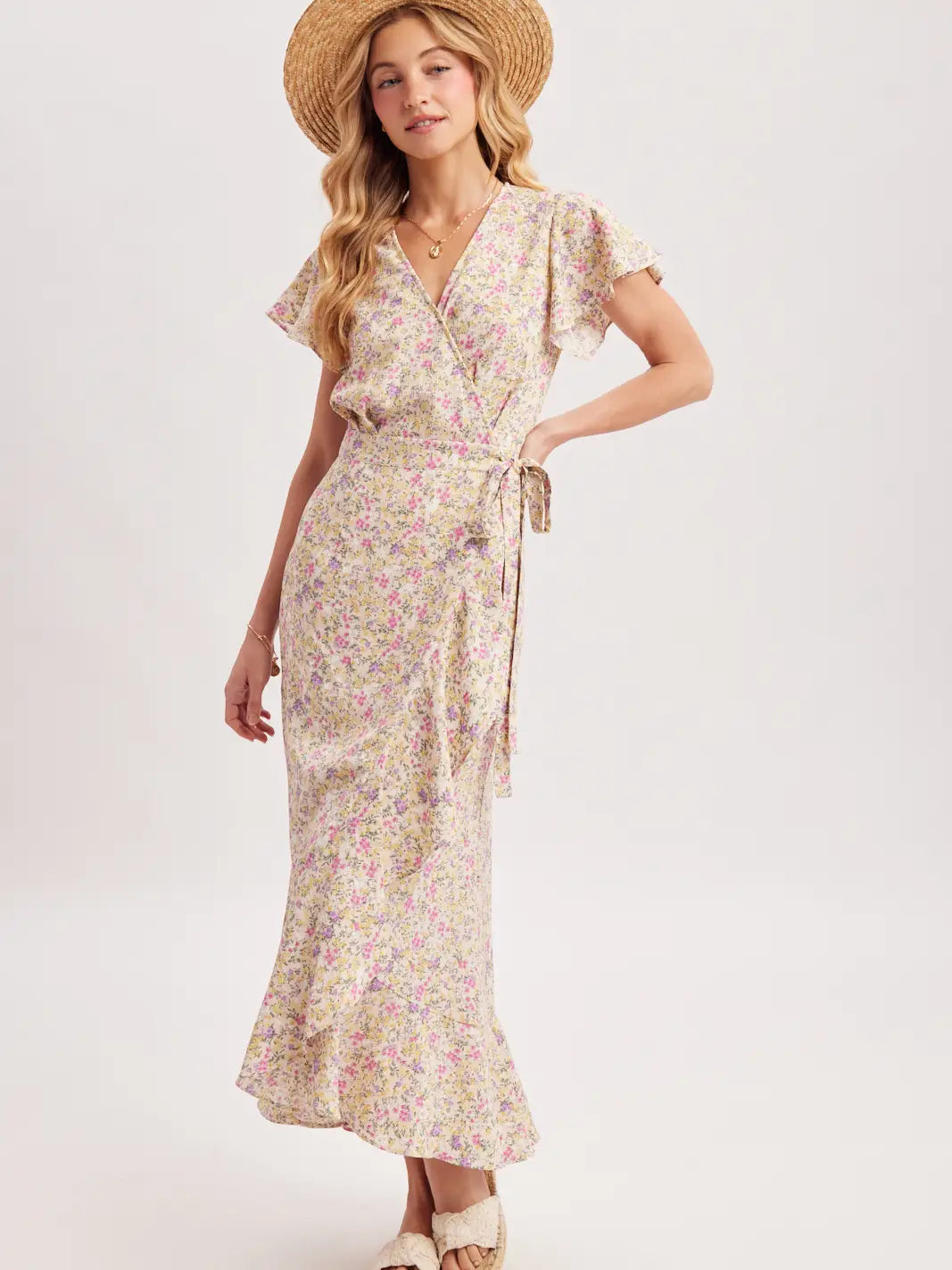 Sara Floral Wrap Dress
