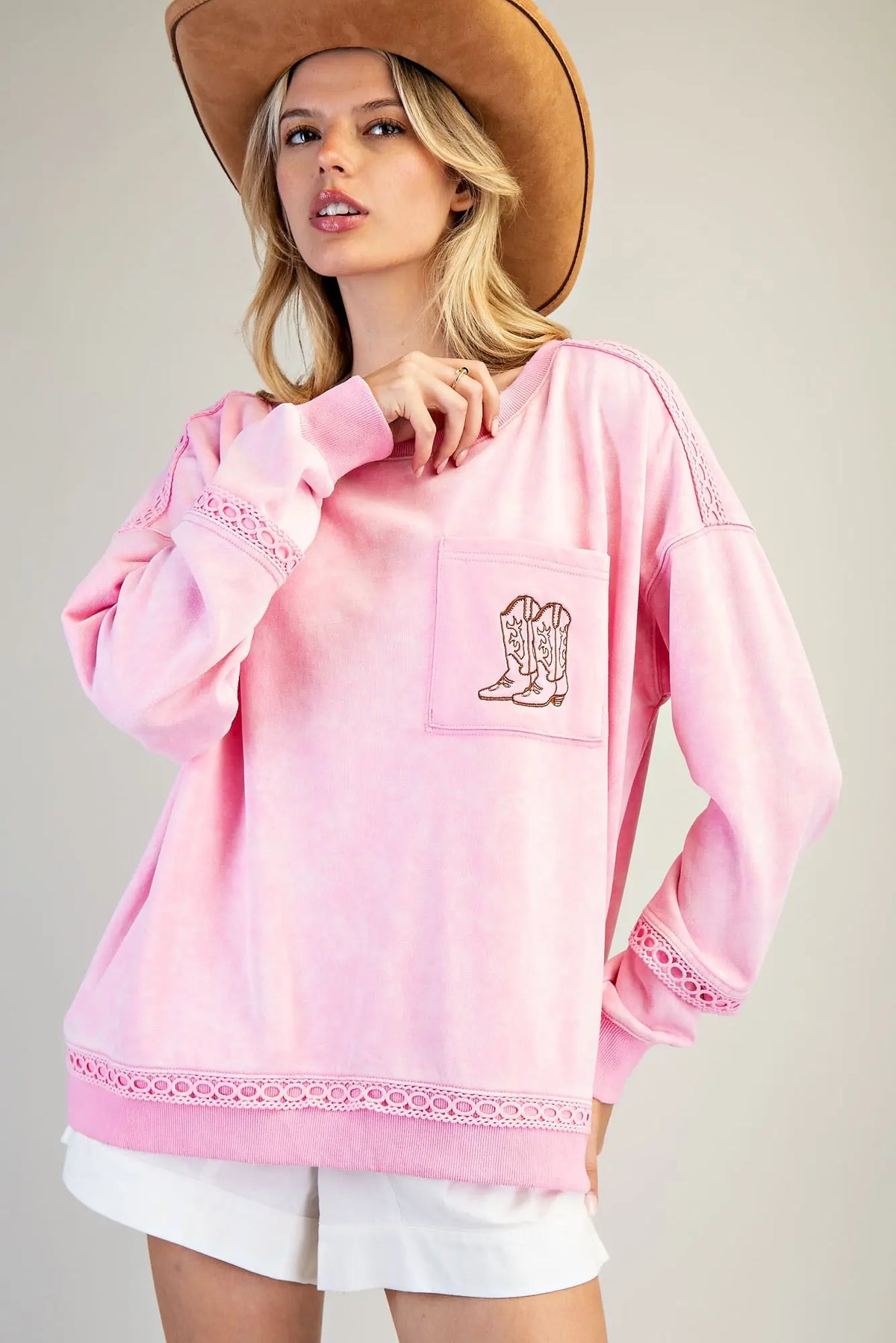 Boots Pink Pullover
