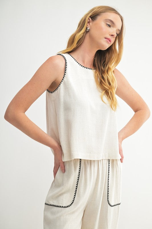 Embroidered Detail Top
