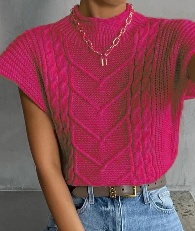 Allie Pink Mock Neck Sweater - KC Outfitter