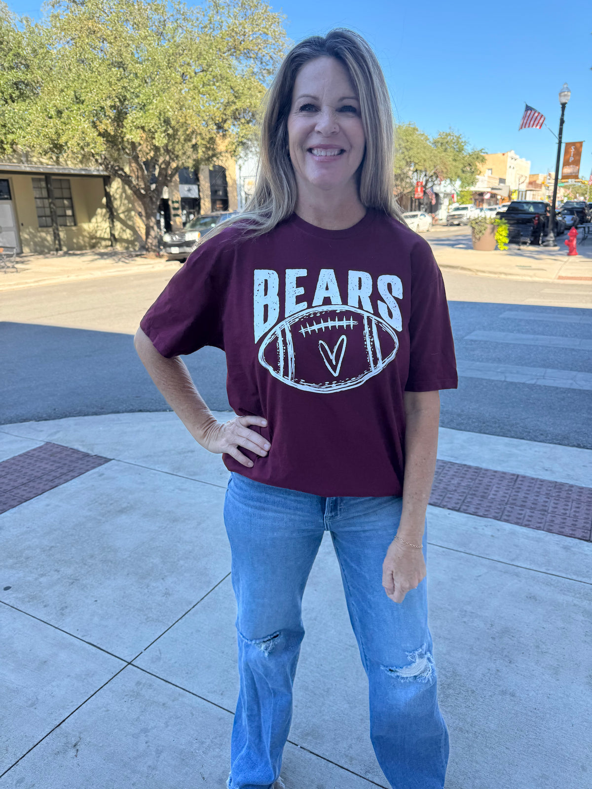 Bears Football Heart Tee