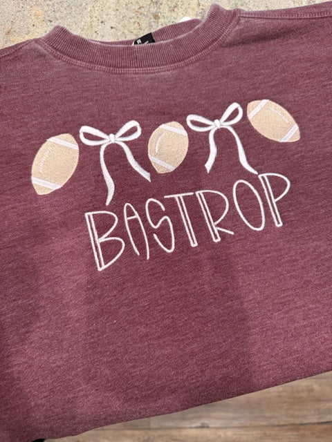 Football Bow Bastrop Sweatshirt
