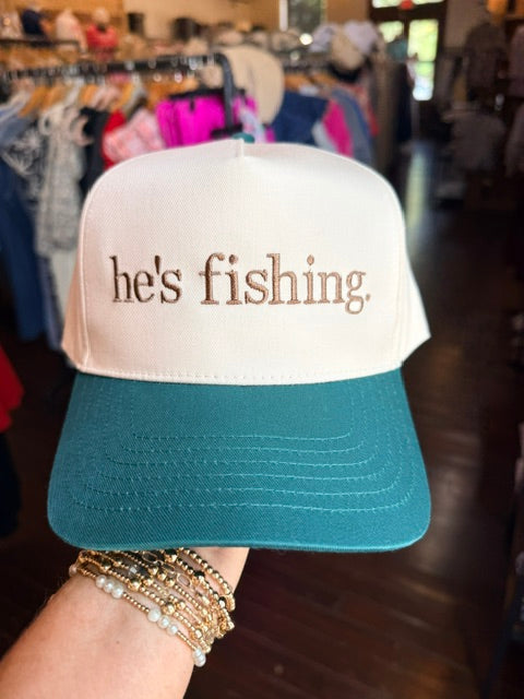 Embroidered Hats - He's fishing