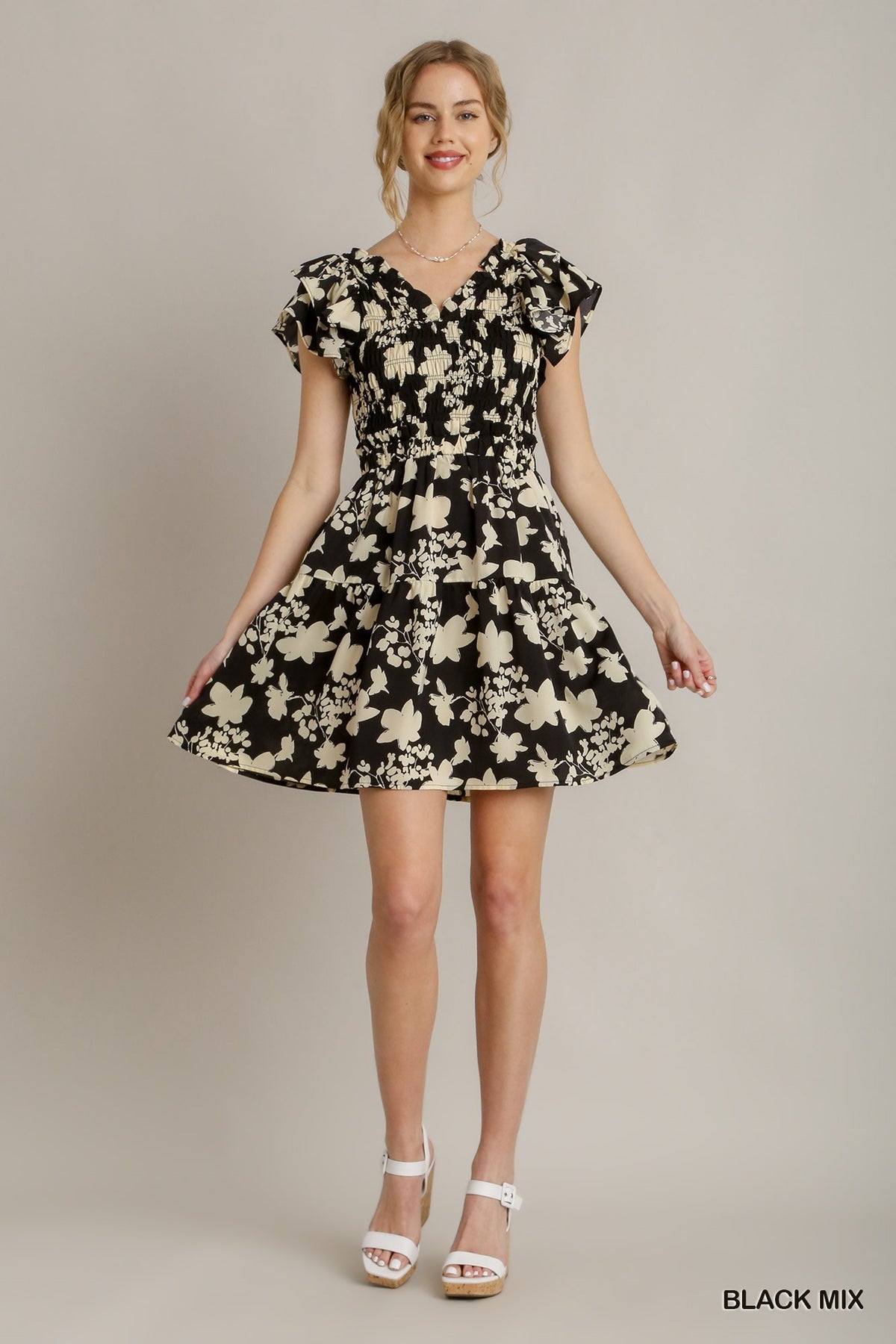 Pricilla Black Floral Dress