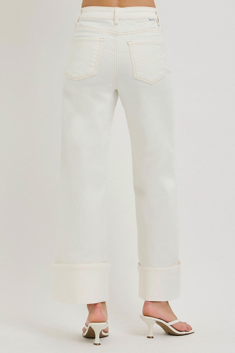 Blaine Cream Cropped Denim Pants - KC Outfitter