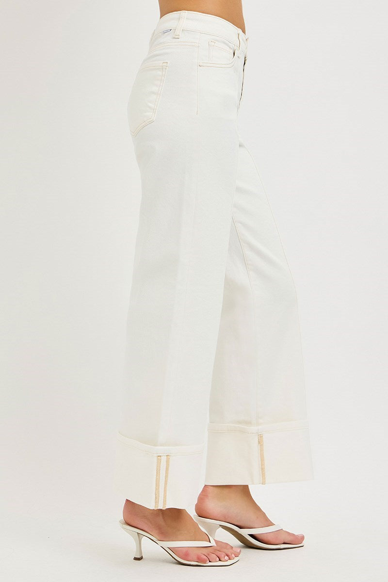 Blaine Cream Cropped Denim Pants - KC Outfitter