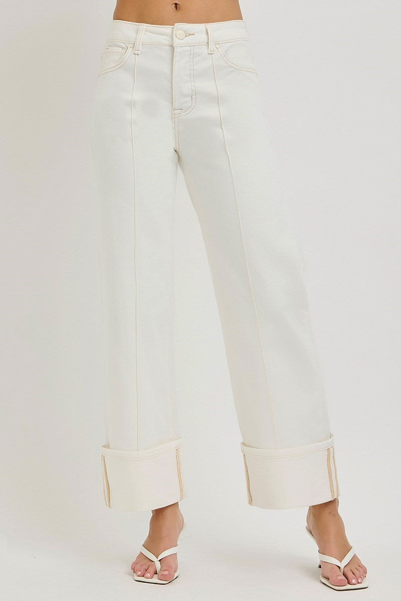 Blaine Cream Cropped Denim Pants - KC Outfitter