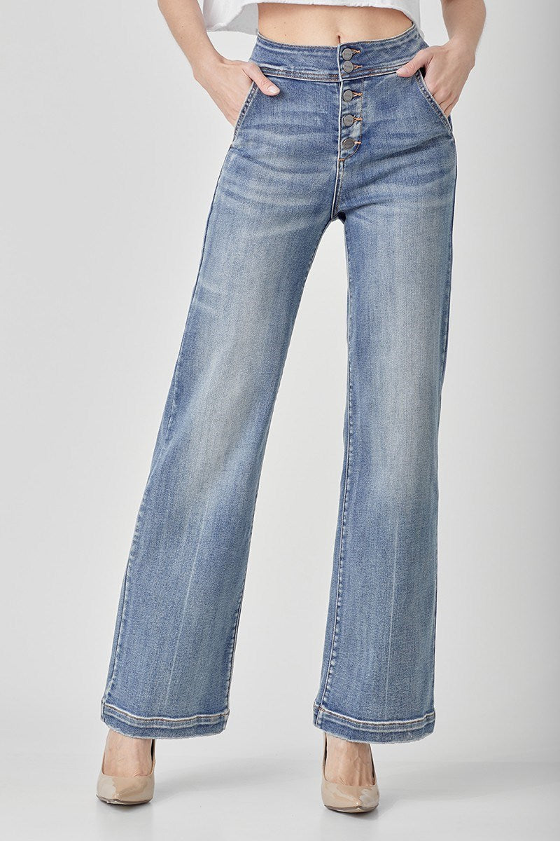 Risen - Wide Leg Flare Jeans - KC Outfitter