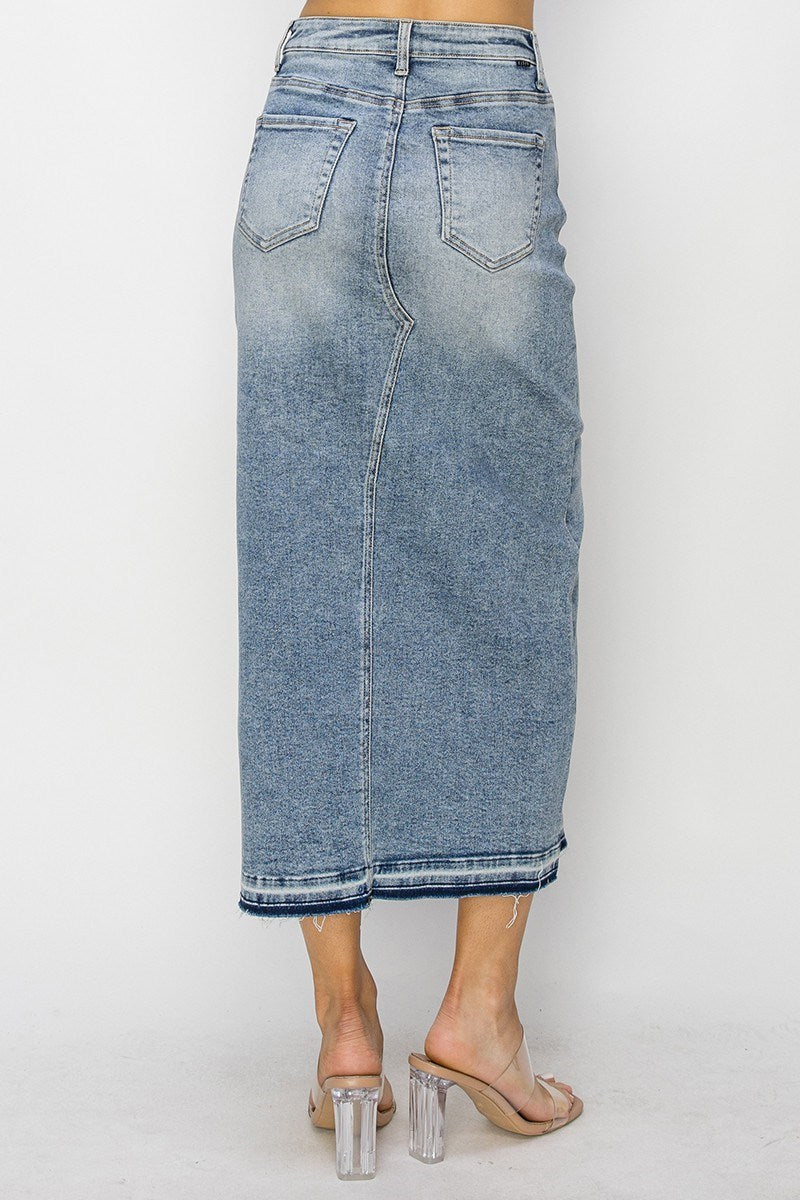 High Rise Denim Skirt - KC Outfitter