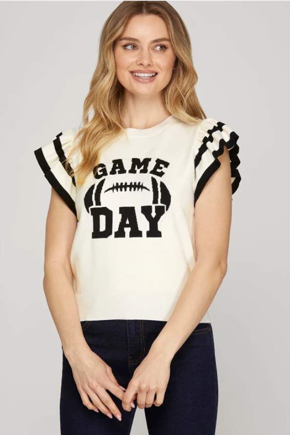 Black and White Game Day Top