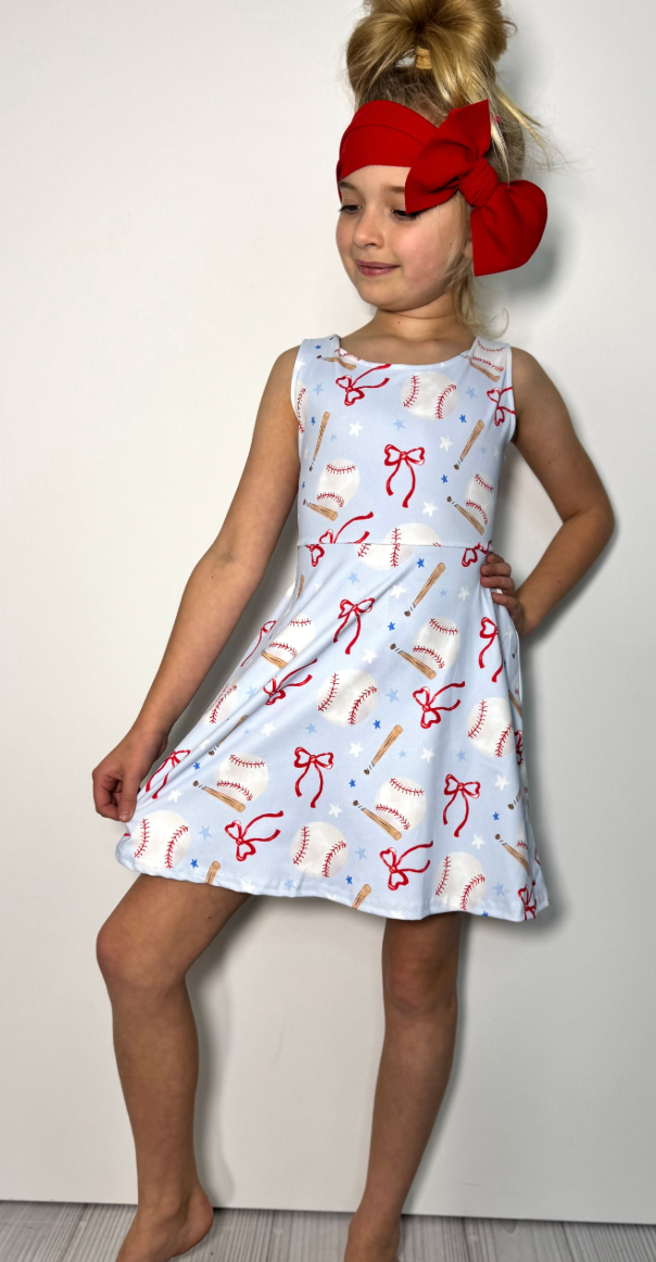 Baseball N Bows Dress