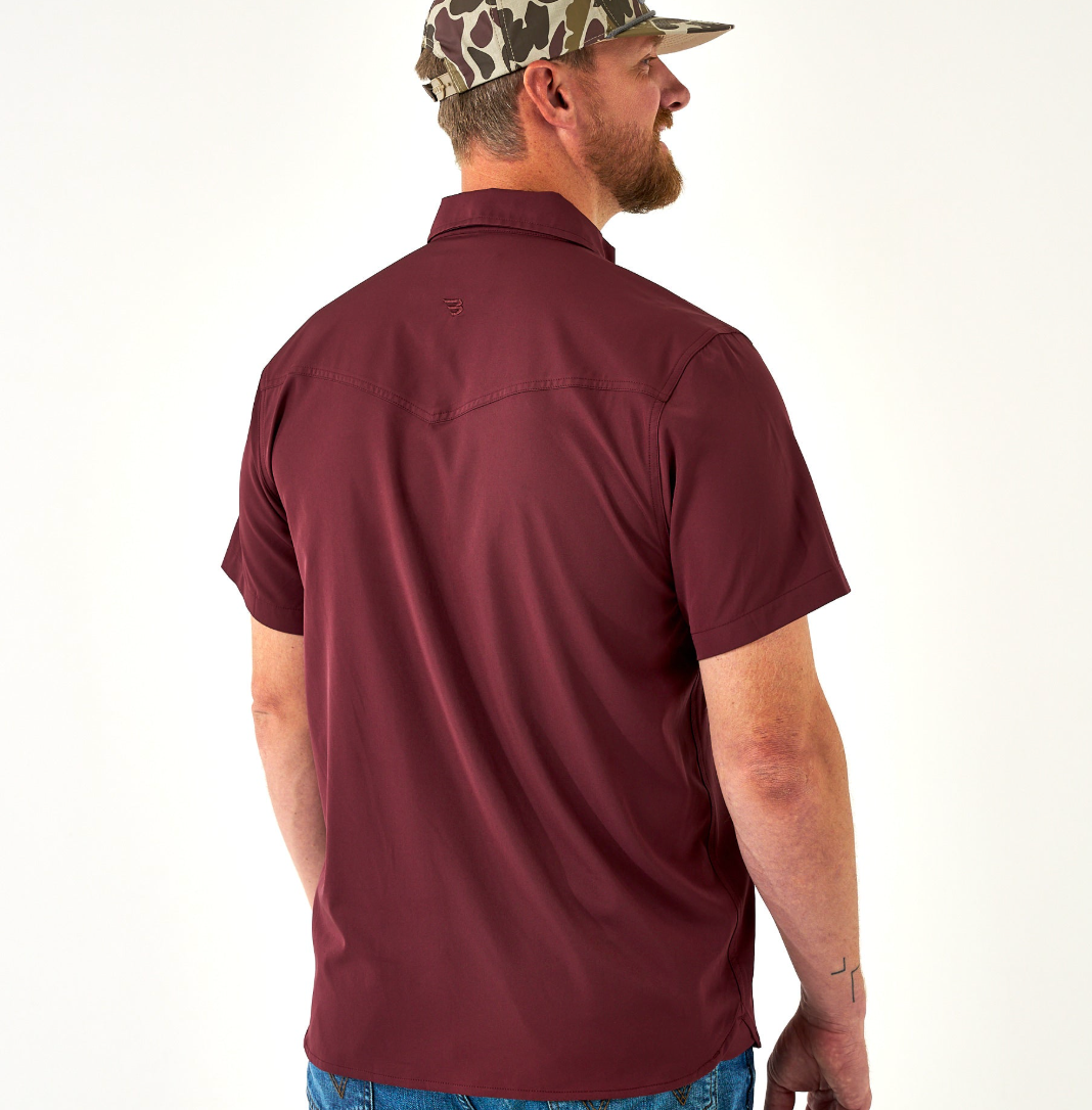 Burlebo - Performance Western Shirt , Maroon - KC Outfitter