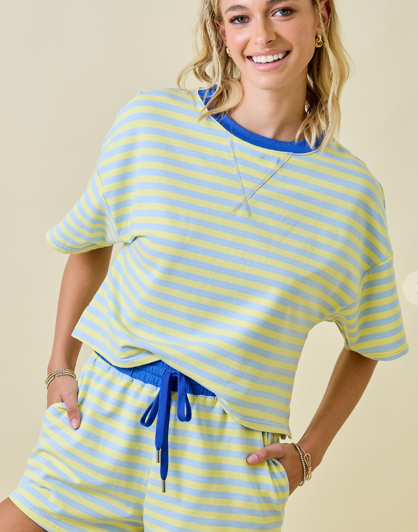 Boxy Terry Short Sleeve Top - KC Outfitter