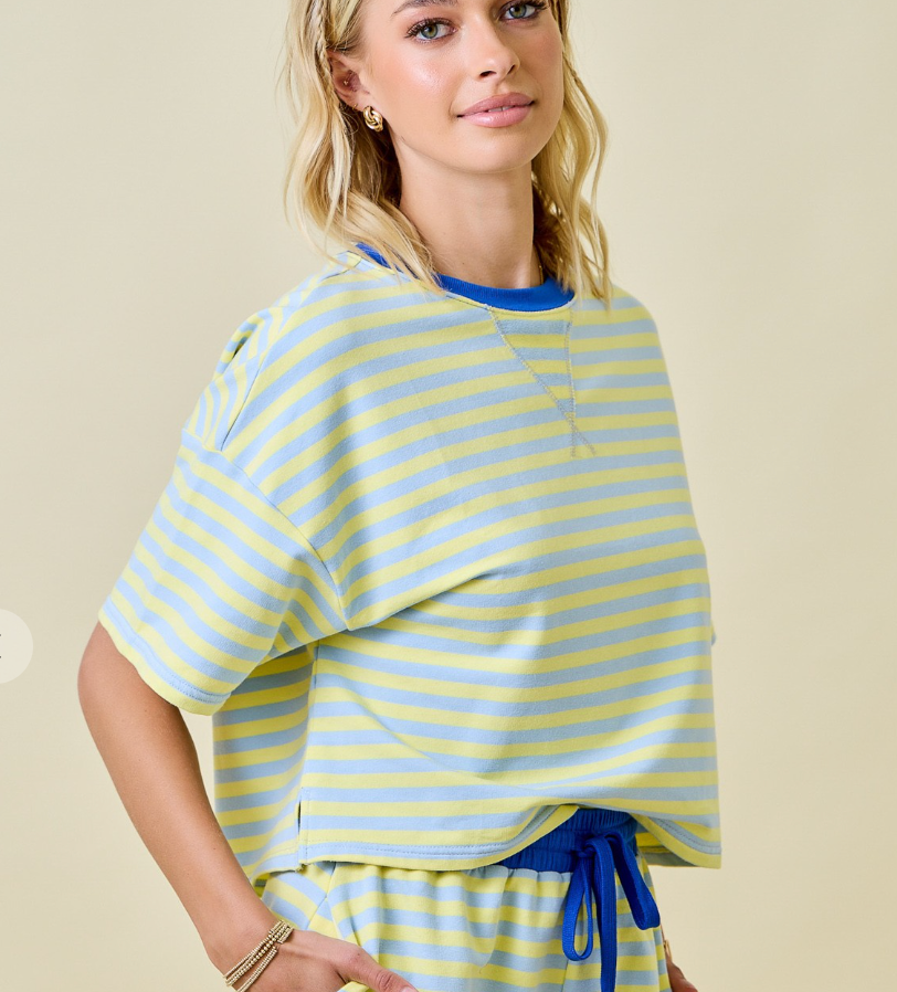 Boxy Terry Short Sleeve Top - KC Outfitter