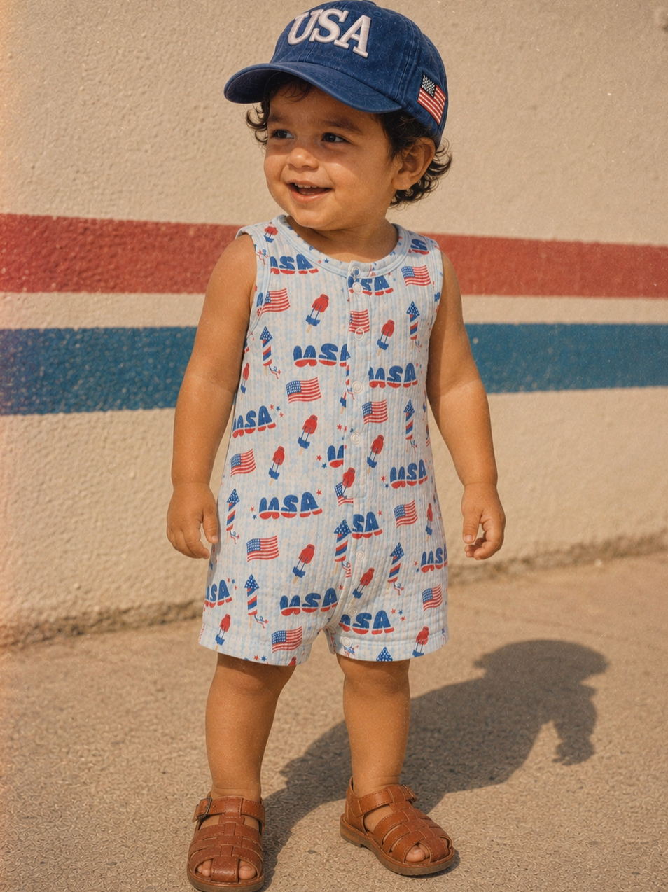 Muslin Shortie Romper / Patriotic