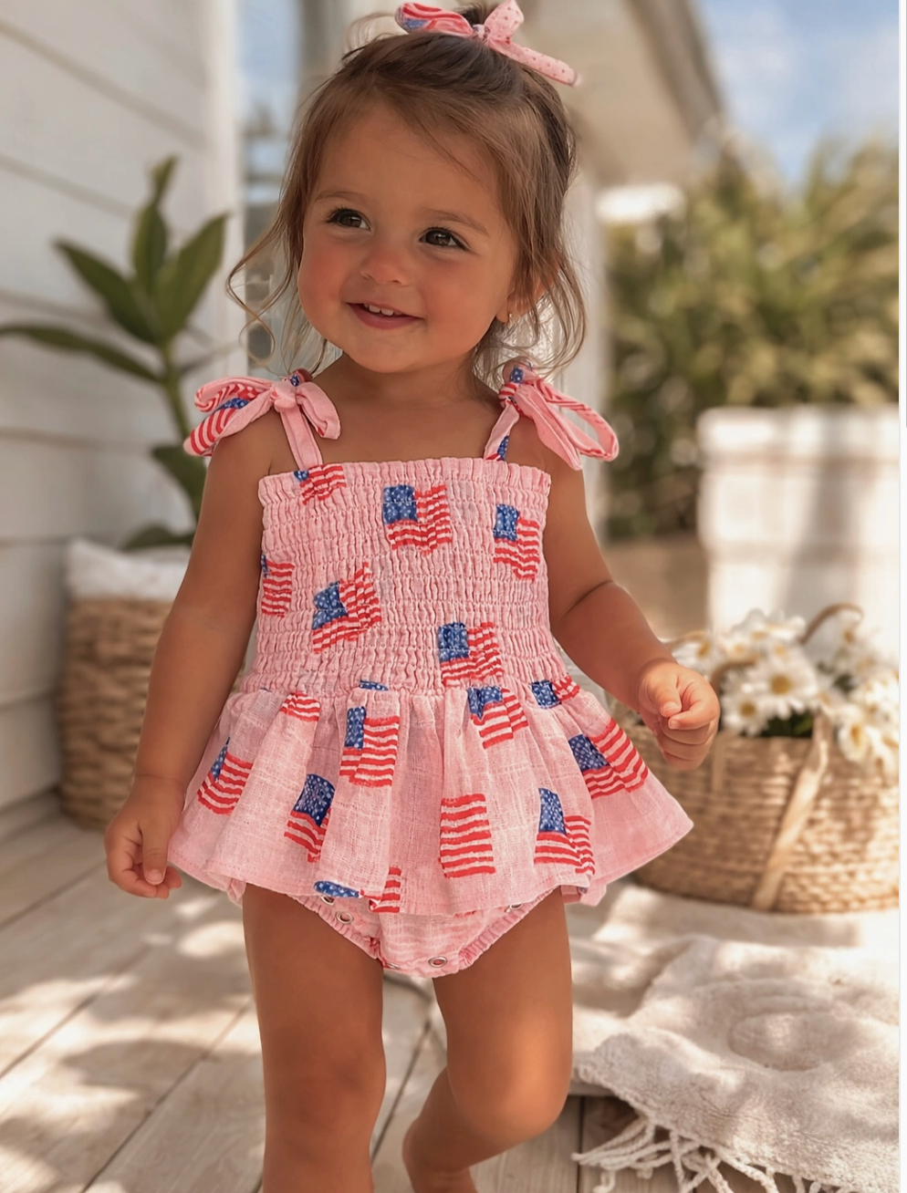 Muslin Smocked Bubble Romper
