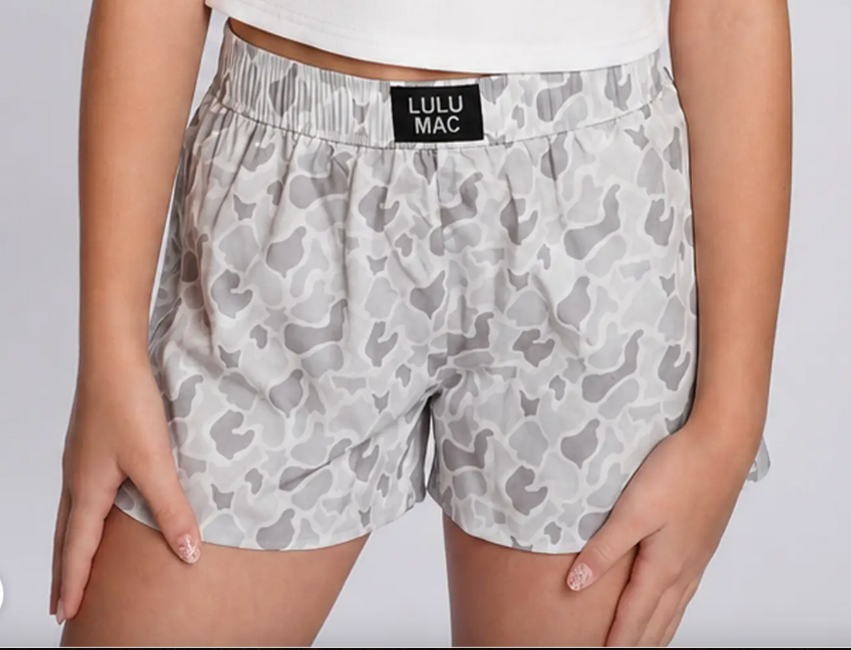 LuLu Mac - White Camo Shorts, kids
