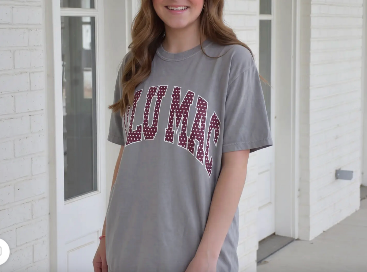 LULU Mac - Team Maroon Polka dot TShirt
