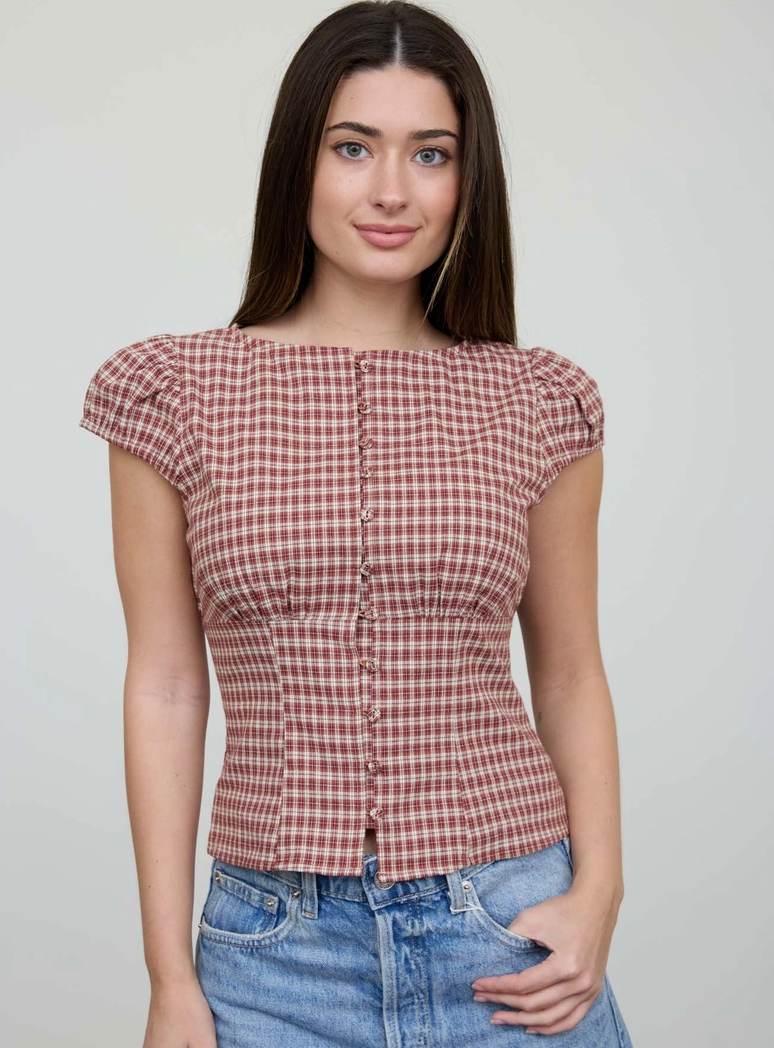 Plaid Button Down Top