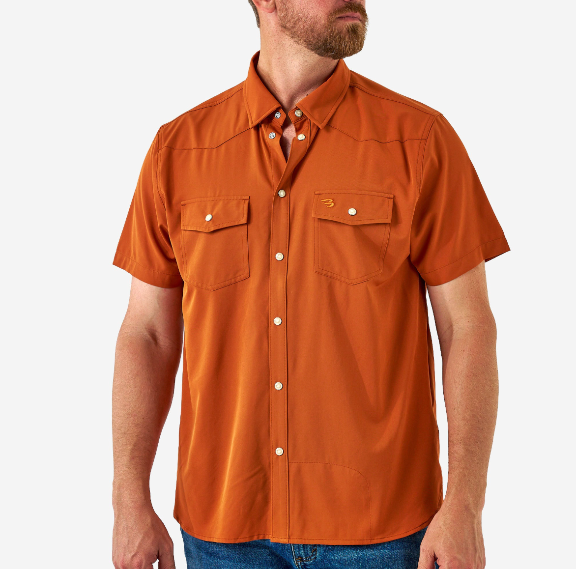 Burlebo - Performance Western Shirt, orange - KC Outfitter