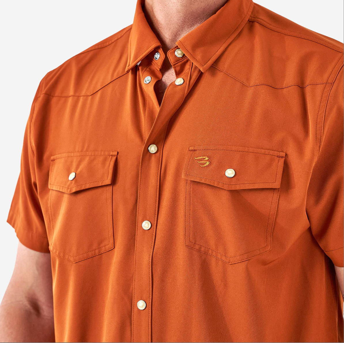 Burlebo - Performance Western Shirt, orange - KC Outfitter