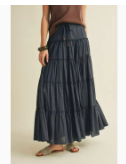 Beaded Draw String Maxi Skirt