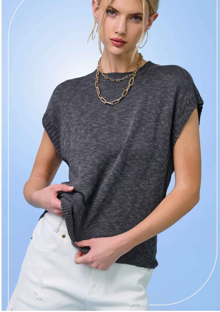 Ribbed Mock Neck Top