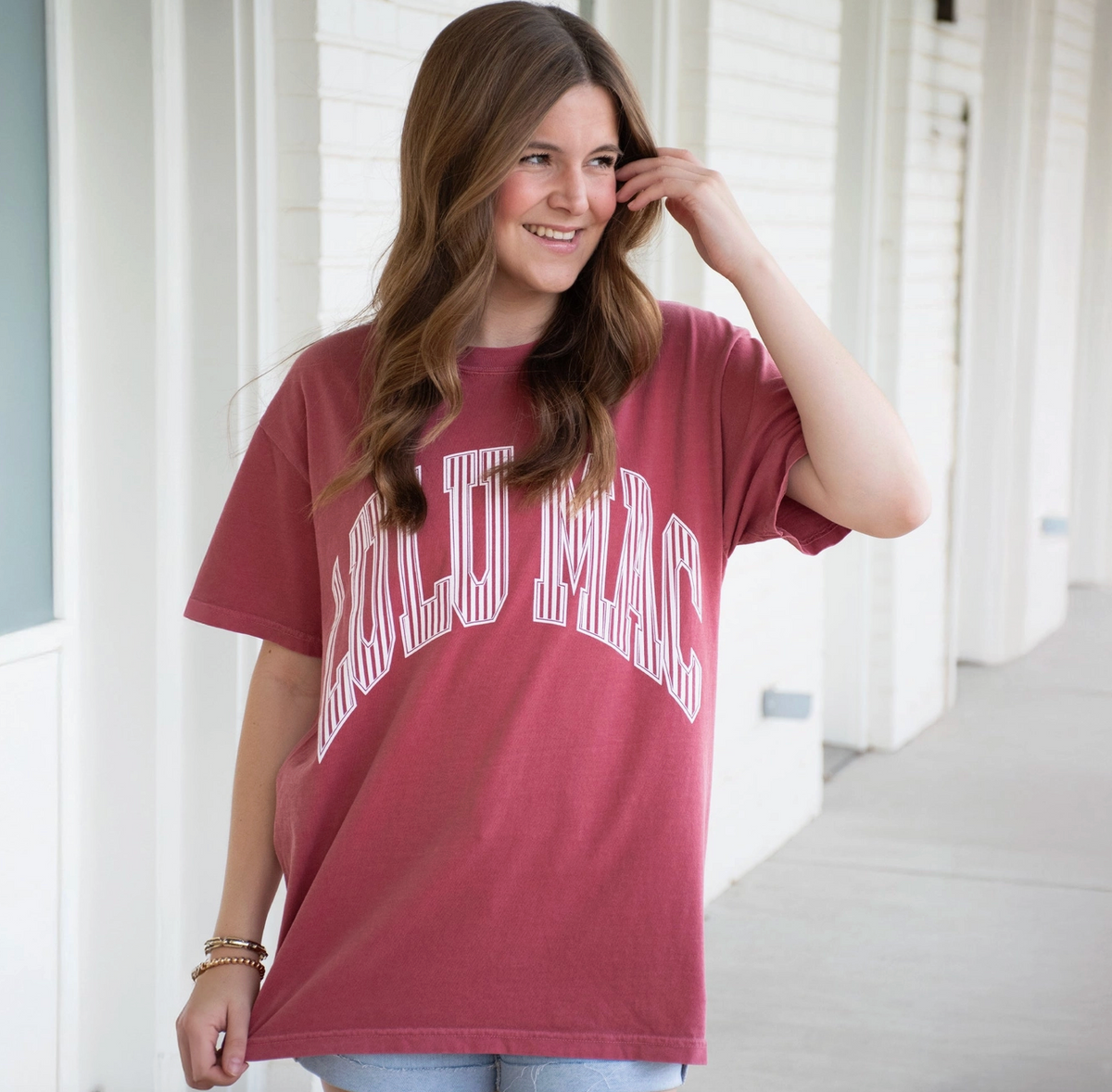 LULU Mac - Stripe Maroon Tshirt