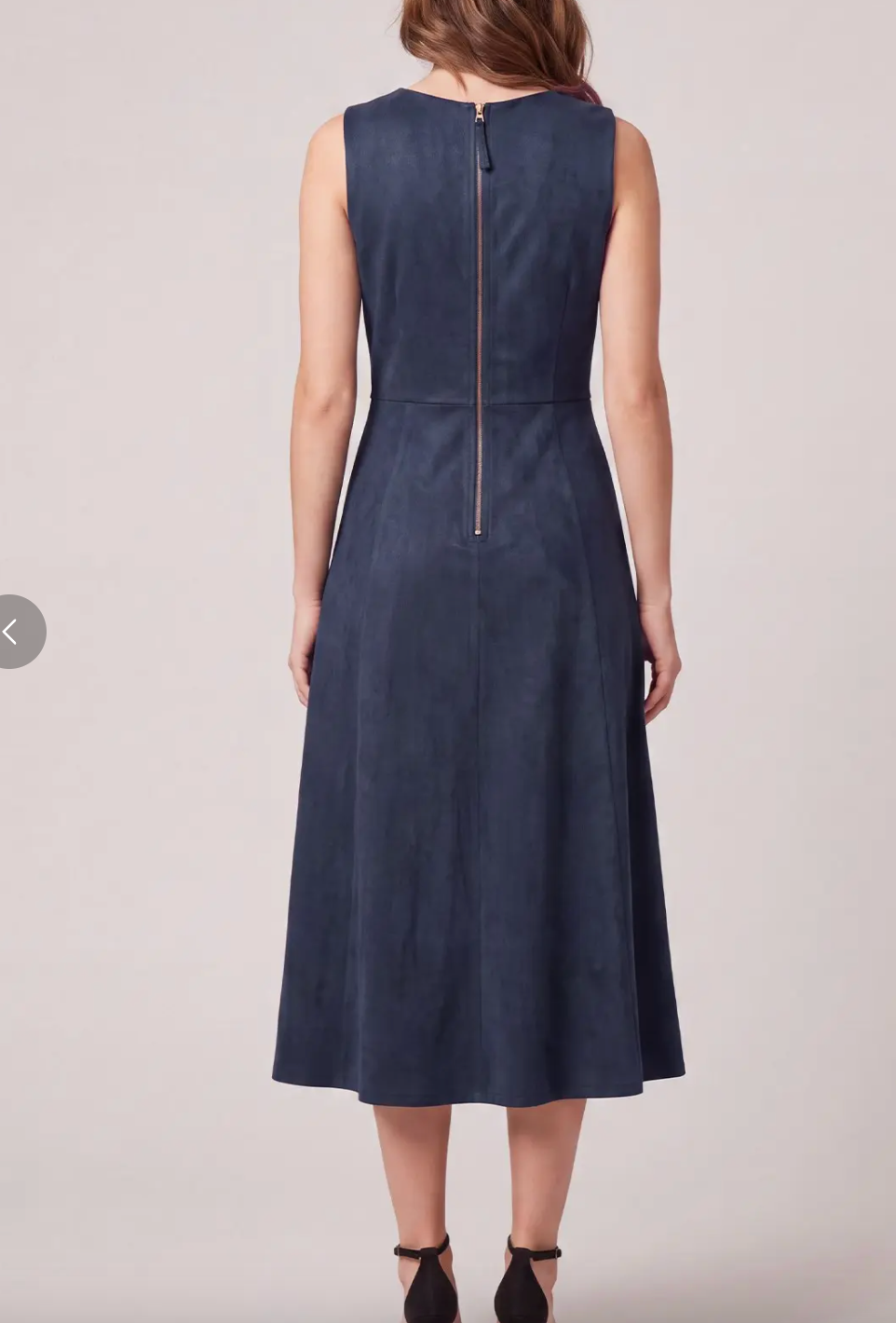 Navy Suede Midi Dress - nov - KC Outfitter