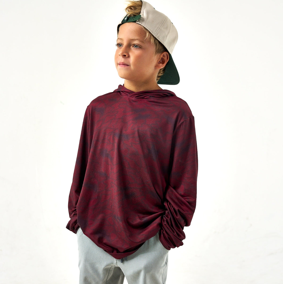 Burlebo - Youth Maroon Texas Camo Hoodie