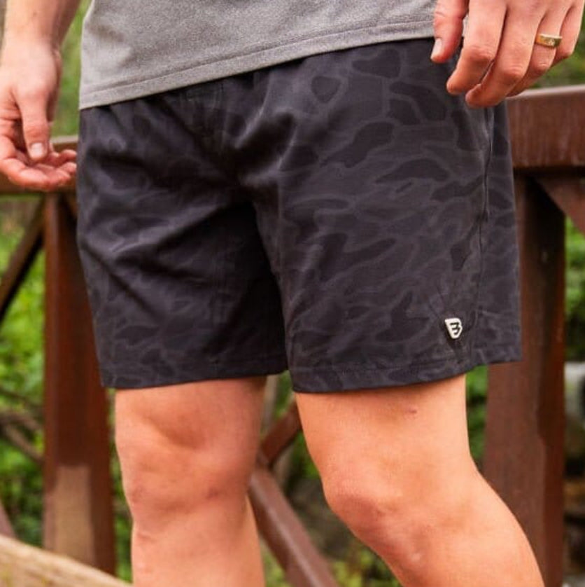 Burlebo - Athletic Shorts, Blk Camo - KC Outfitter