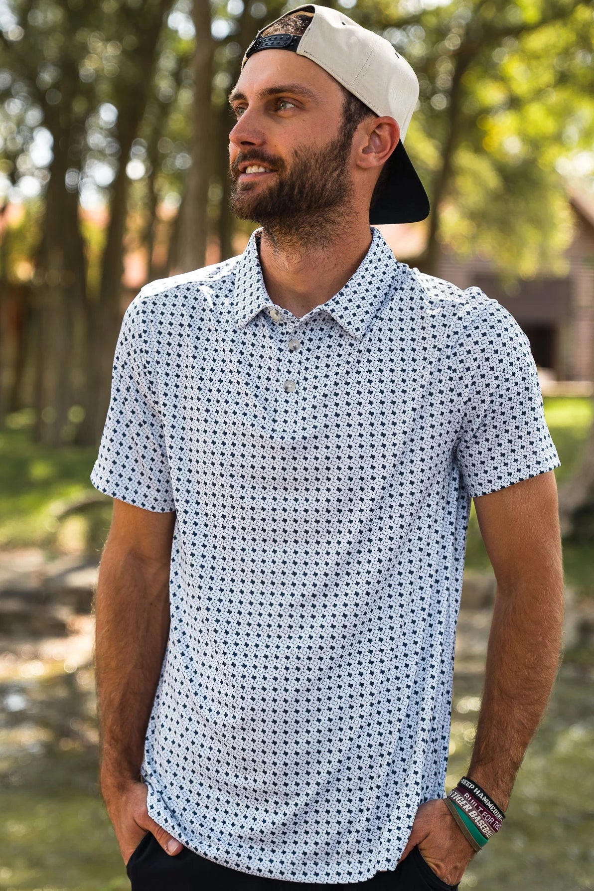 Burlebo - Performance Polo Tx White and Navy