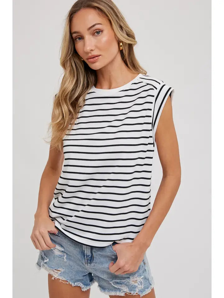 Kacey Striped Muscle Tank - KC Outfitter