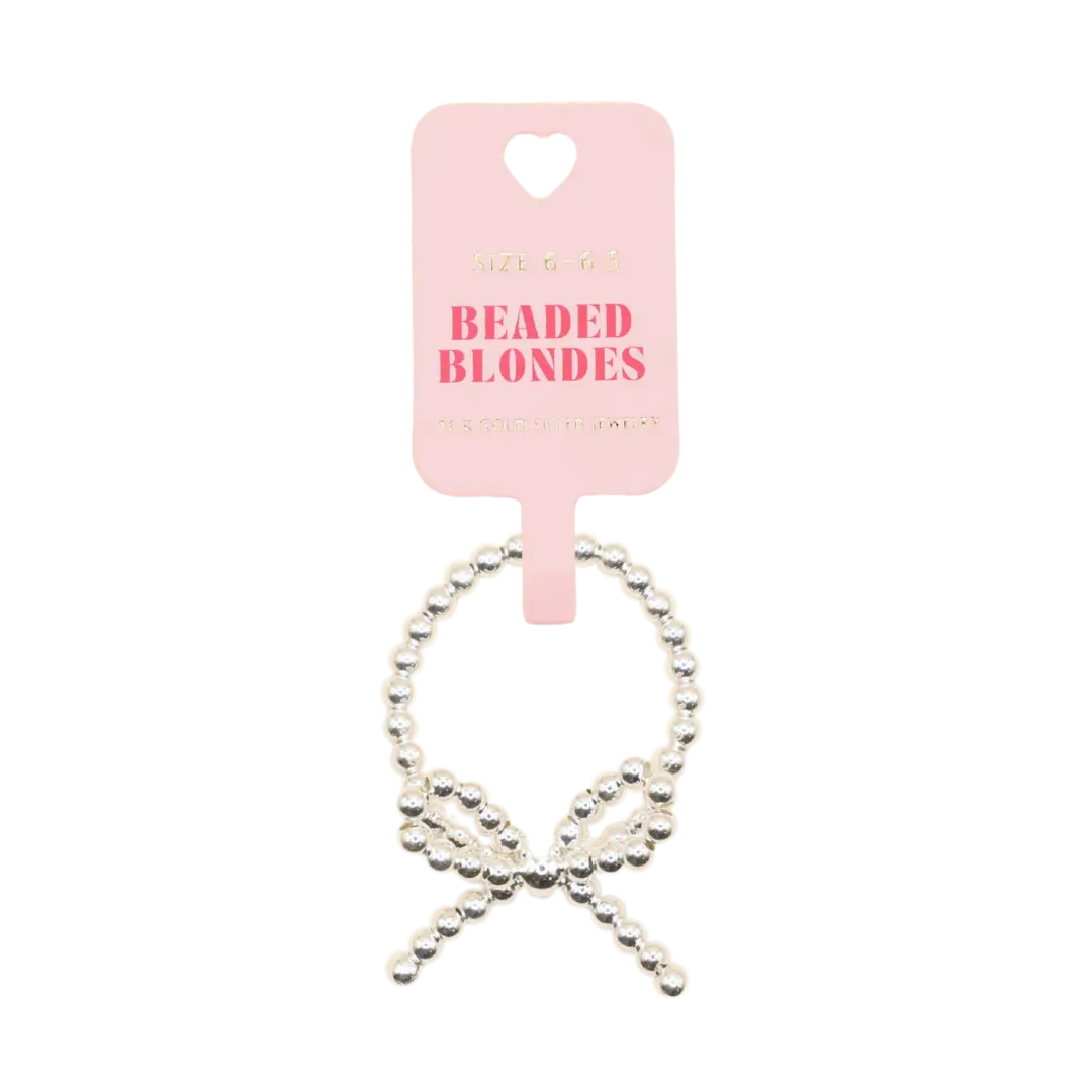 Beaded Blondes - Silver Bow Ring - KC Outfitter