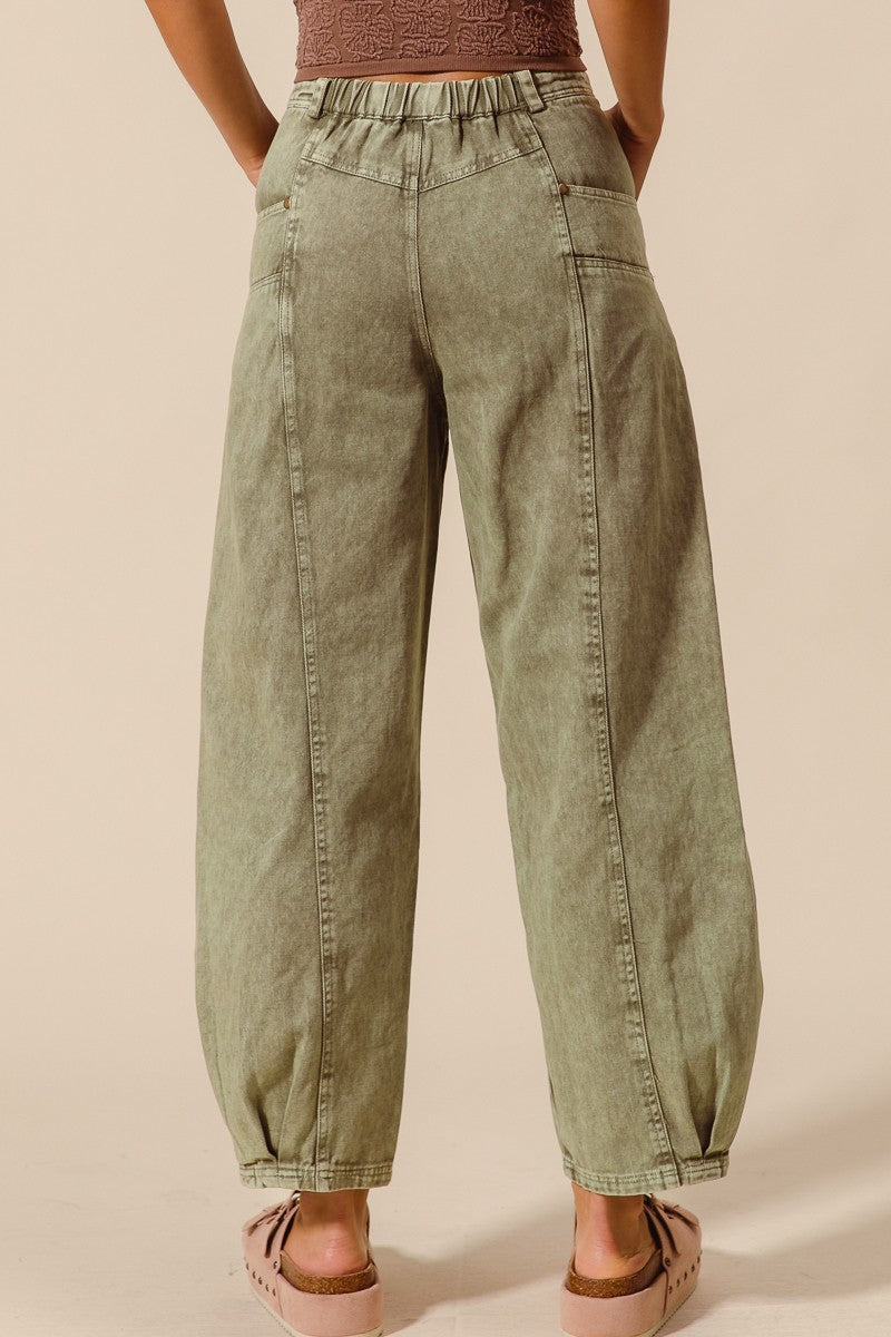 Mineral Washed Barrell Pants